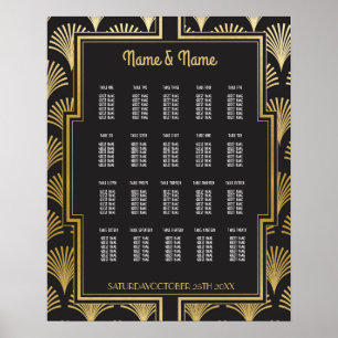 Poster Mesa Casamento Gatsby Art Deco 1920 20 Plano P