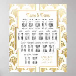 Poster Mesa Casamento Gatsby Deco Anos 20 Assentos 18 Mes