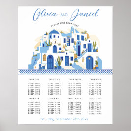 Poster Mesa Casamento Sentado 8 Grécia Santorini Azul