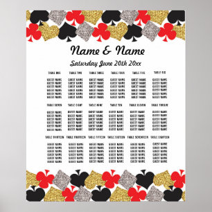 Poster Mesa Casamento Vegas Cassino Assentos 18 Mesas