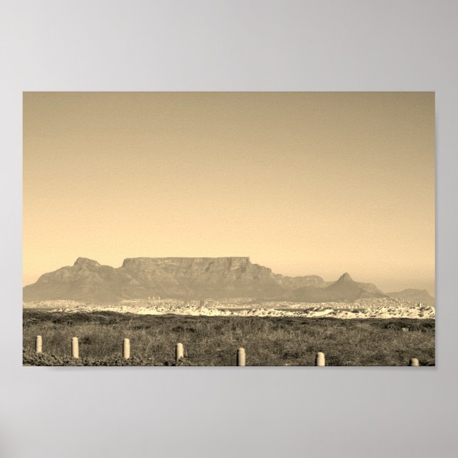 Poster Mesa da Cidade do Cabo Mountain Blouberg África do (Frente)