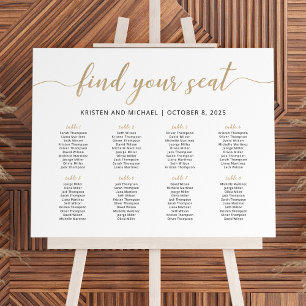 Poster Mesa de 8 Elegante Encontre Seu Assento Carta de A