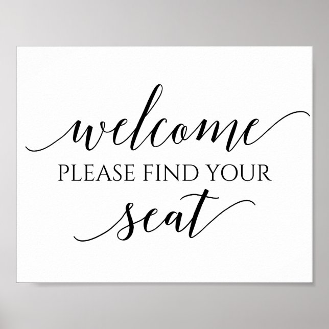 Poster Mesa de Assento de Casamento Pequeno Sinal de Gráf (Frente)