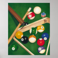 Mesa de Billiards da vida com bolas e giz