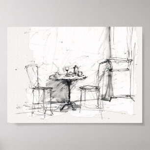 Poster Mesa de Café de Cozy Outdoor - Relaxando Café