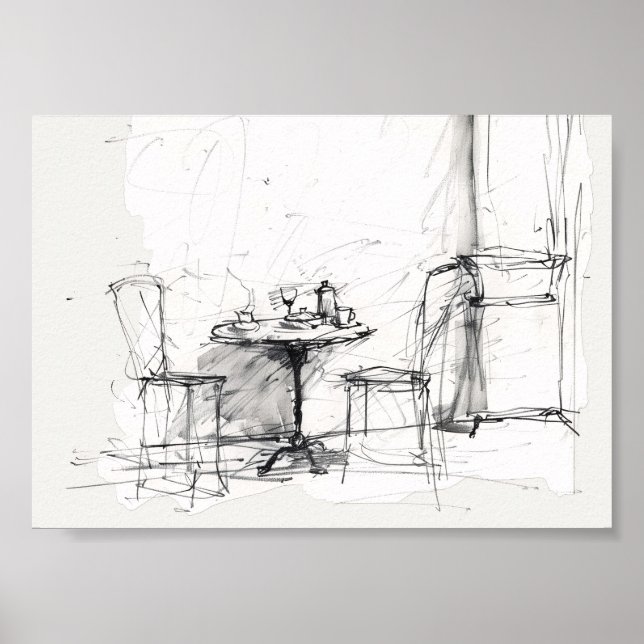 Poster Mesa de Café de Cozy Outdoor - Relaxando Café (Frente)