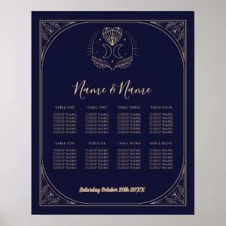 Poster Mesa de Carta de Tarot 8 Assentos Casamento Crista