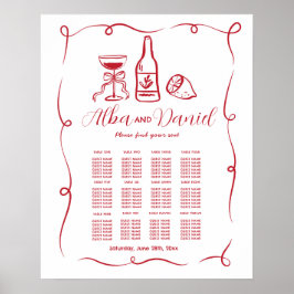 Poster Mesa De Casamento 12 Vezes Químicas Desenhadas