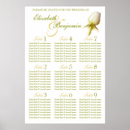 Poster Mesa de Casamento de Casamento de Rosa Branca Plan