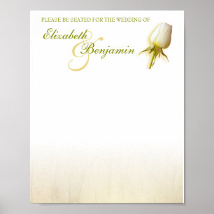 Poster Mesa de Casamento de Casamento de Rosa Branca vazi