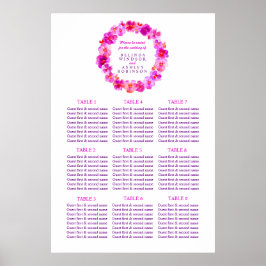 Poster Mesa de Casamento Rosa Planner 1-9 mesas