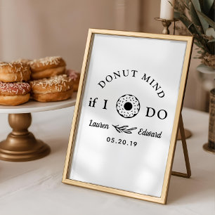 Poster Mesa de Casamento Rosquinha Desenhada à Mão Rústic