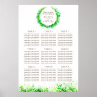 Mesa de Casamento Verde Planner 1-9 mesas