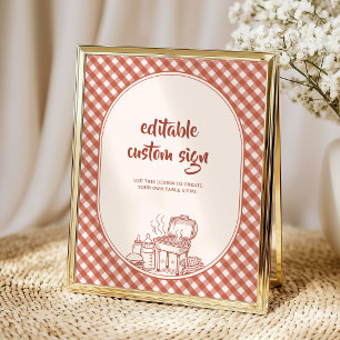 Poster Mesa de Churrasco de Bebê Personalizada para Casai