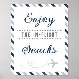 Poster Mesa de Comida Snacks Viagem Companhia Aérea Avião
