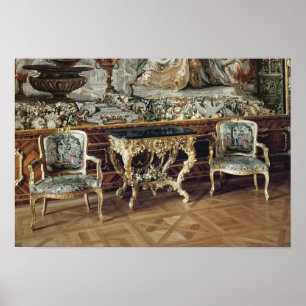 Pôster Mesa de console e duas poltronas, 1745