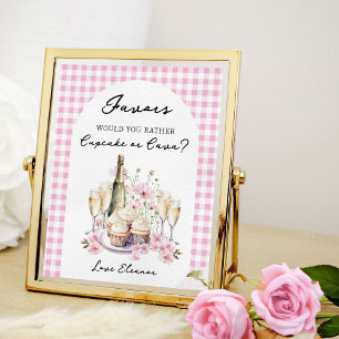 Poster Mesa de Favores de Chá de Noiva com Cupcakes e Cha