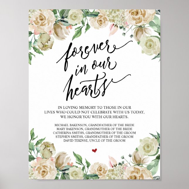 Poster Mesa de memorial de casamento para sempre em nosso (Frente)