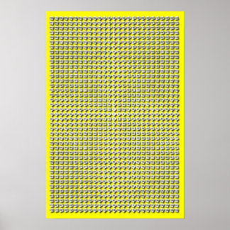 Pôster Mesa de Multiplicação Radial de Cor Personalizada