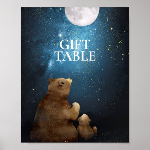 Poster Mesa de Presente de Pequeno Estrelo de Urso Bonito