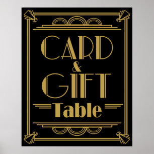 Poster Mesa de presente e cartão de casamento estilo Art 