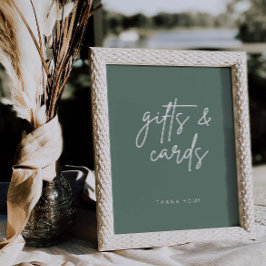 Poster Mesa de Presentes com Letreiro de Casamento em Gra