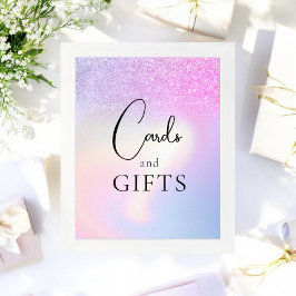 Poster Mesa de Presentes de Casamento com Gradiente de Br