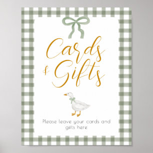 Poster Mesa de Presentes Silly Goose Green Gingham Cottag
