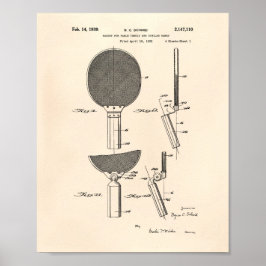 Pôster Mesa de Racket Tênis de 1939, Arte Patente - Anter
