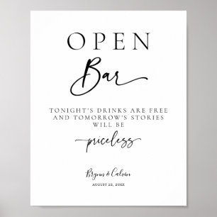 Poster Mesa de Recepção de casamento de Sinal de Bar Ab