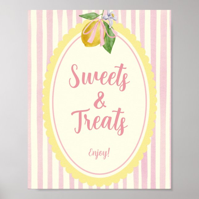 Poster Mesa de Sobremesas de Limão Freshly Sweets & Treat (Frente)