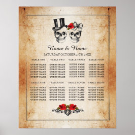 Poster Mesa do crânio Planta de Rosa vermelha 8 Sentado