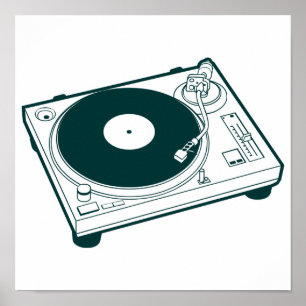 Poster Mesa giratória de cera escolar antiga (Vinil)