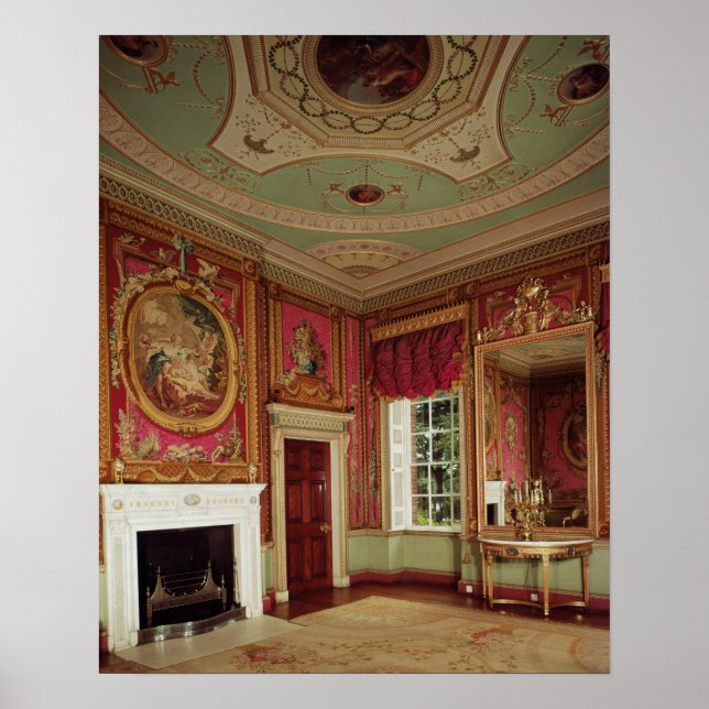 Pôster Mesa lateral, copo de píer e lareira de Adam (Frente)