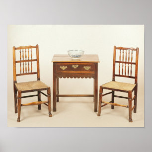 Pôster Mesa lateral e par de cadeiras do eixo traseiro