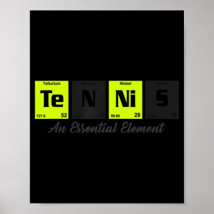 Poster Mesa periódica de elementos presente do Tênis Play