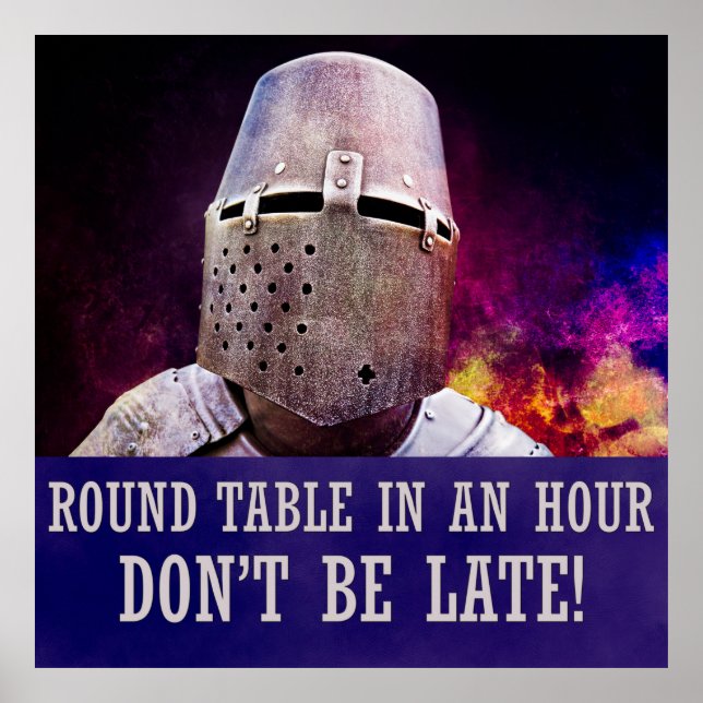 Poster Mesa redonda em uma hora, não se atrase! (Frente)