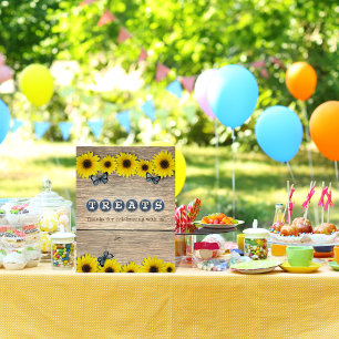 Poster Mesa Rústica Chá de fraldas de girassol