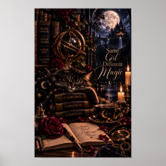 Poster Mesma Garota Magia Diferente | Gato Preto Gótico