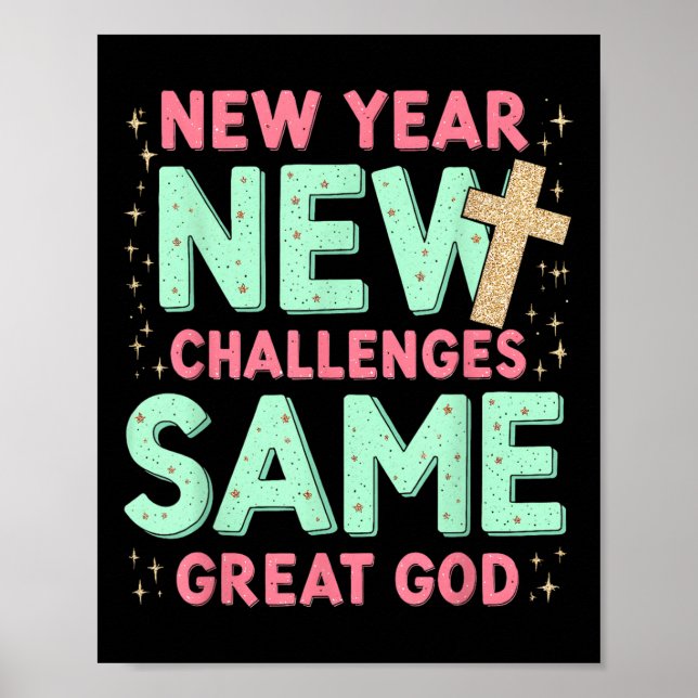 Poster Mesmo Excelente Deus Jesus Ano Novo Desafios (Frente)