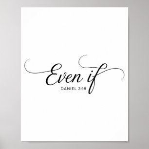 Poster Mesmo Se Daniel 3_18 Versículo da Bíblia Cristã Fé