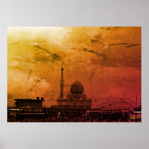 Poster Mesquita Buniya Vintage Iraque Bagdá