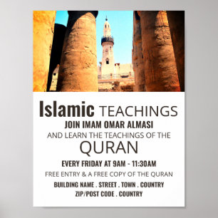 Poster Mesquita De Abu'l Haggag, Advert Do Ensino Islâmic