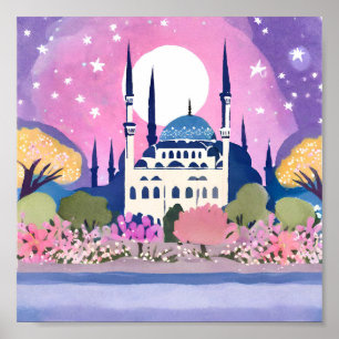 Poster Mesquita de Istambul com Minarets