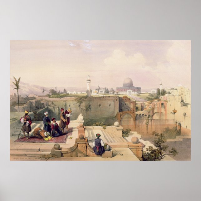 Poster Mesquita de Omar mostrando o local do templo (Frente)