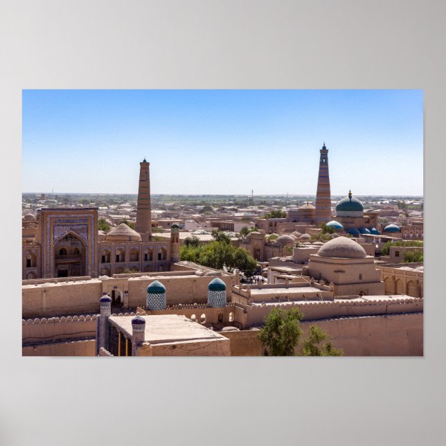 Poster Mesquita Islam Khodja e Citadel Kunya-ark - Khiva (Frente)