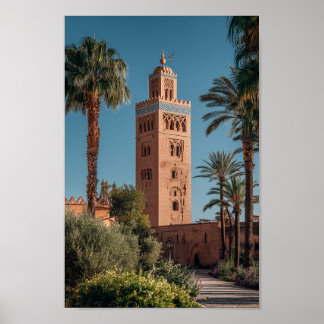 Poster Mesquita Koutoubia Marrakech - Arquitetura marroqu