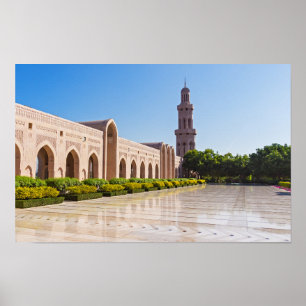 Poster Mesquita Sultan Qaboos Grand em Mascate, Omã