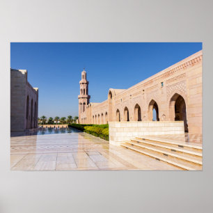 Poster Mesquita Sultan Qaboos Grand em Muscat, Omã