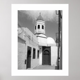 Pôster Mesquita velha em Tripoli (B&W)